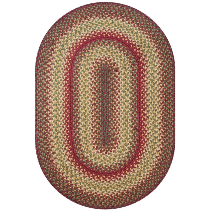 Homespice Decor Jute Braided Cider Barn Red 501127 20 in. X 30 in. Oval Rug