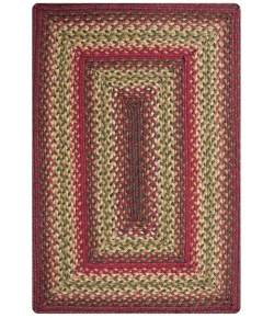 Homespice Decor Jute Braided Rug Cranberry Red & Gold Cider Barn 10in. x 10in. Rect. Rug
