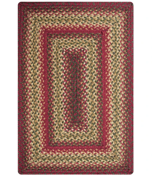 Homespice Decor Jute Braided Rug Cranberry Red & Gold Cider Barn 10in. x 10in. Rect. Rug