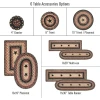 Homespice Decor Jute Braided Accessories Black Primitive Star Gloucester 8in. x 28in. Set of 14 Oval Rug