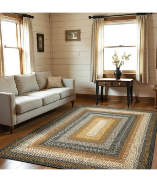 Homespice Decor Cotton Braided Rug Black Cocoa Bean 10in. x 10in. Rect. Rug