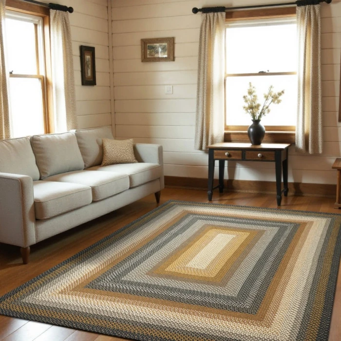 Homespice Decor Cotton Braided Cocoa Bean Black 413215 4 ft. X 6 ft. Rect Rug