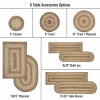 Homespice Decor Jute Braided Accessories Multi Color Cookie Dough 8in. x 28in. Set of 14 Oval Rug