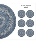Homespice Decor Jute Braided Accessories Denim Blue 240172PS 15 in. Set of 6 Round Rug