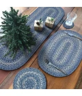 Homespice Decor Jute Braided Accessories Denim Blue 571687 11 in. X 36 in. Oval Rug