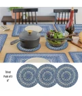Homespice Decor Jute Braided Accessories Denim Blue 240024PS 8 in. Set of 3 Round Rug