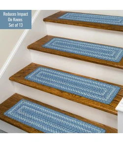 Homespice Decor Jute Braided Accessories Denim Blue 240148PS 8 in. X 28 in. Set of 13 Rect Rug