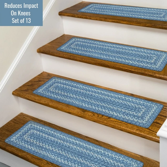 Homespice Decor Jute Braided Accessories Denim Blue 240148PS 8 in. X 28 in. Set of 13 Rect Rug