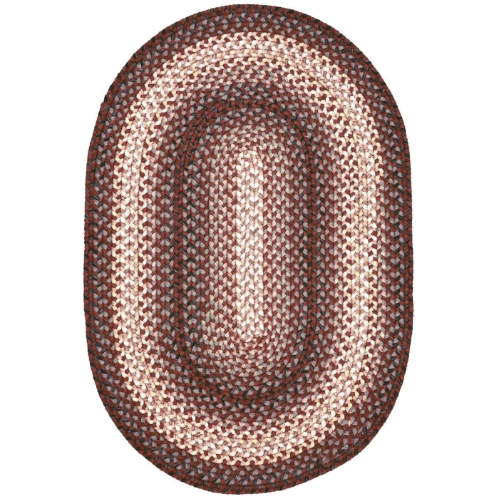 Homespice Decor Ultra Durable Braided Driftwood Chocolate 304124 5 ft. X 8 ft. Oval Rug