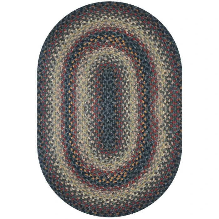 Homespice Decor Cotton Braided Enigma Black 404091 5 ft. X 8 ft. Oval Rug