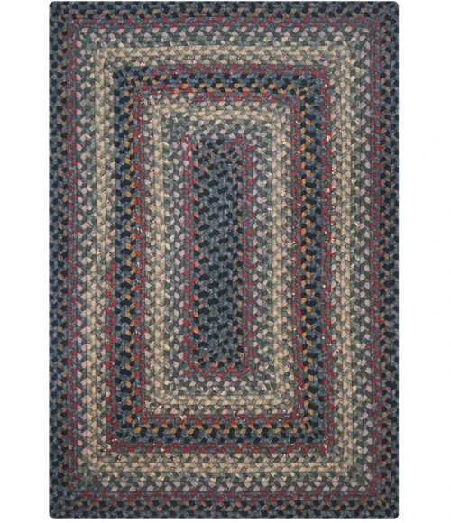 Homespice Decor Cotton Braided Rug Black Enigma 10in. x 10in. Rect. Rug