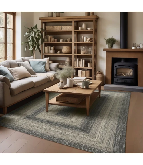Homespice Decor Jute Braided Rug Grey Flint Hill 2ft. x 6ft. Rect. Rug