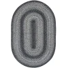 Homespice Decor Jute Braided Rug Grey Flint Hill 2ft. x 3ft. Oval Rug