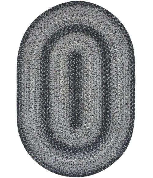 Homespice Decor Jute Braided Rug Grey Flint Hill 2ft. x 3ft. Oval Rug