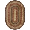 Homespice Decor Jute Braided Gingerbread Brown, Deep Red 504807 5 ft. X 8 ft. Oval Rug