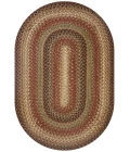Homespice Decor Jute Braided Gingerbread Brown, Deep Red 501806 20 in. X 30 in. Oval Rug