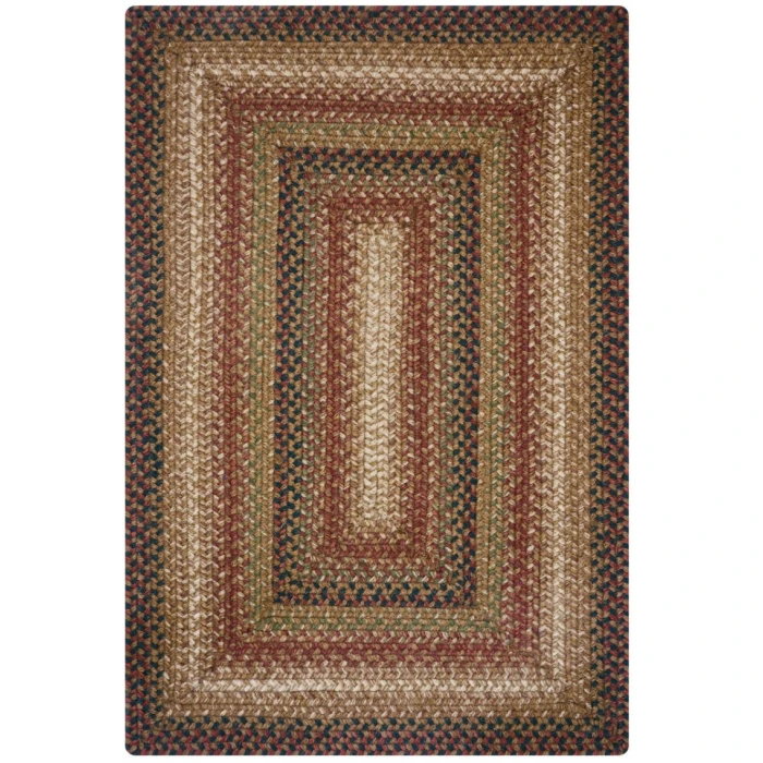 Homespice Decor Jute Braided Gingerbread Brown, Deep Red 514806 5 ft. X 8 ft. Rect Rug