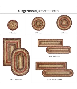 Homespice Decor Jute Braided Accessories Black & Brown Gingerbread 8in. x 28in. Set of 14 Rect. Rug