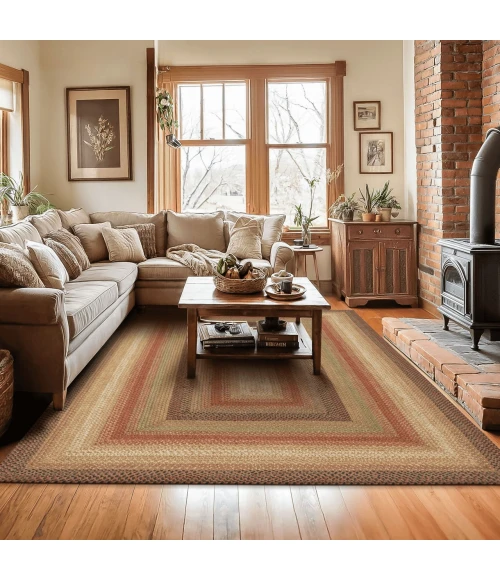 Homespice Decor Jute Braided Rug Black & Brown Gingerbread 10in. x 10in. Rect. Rug