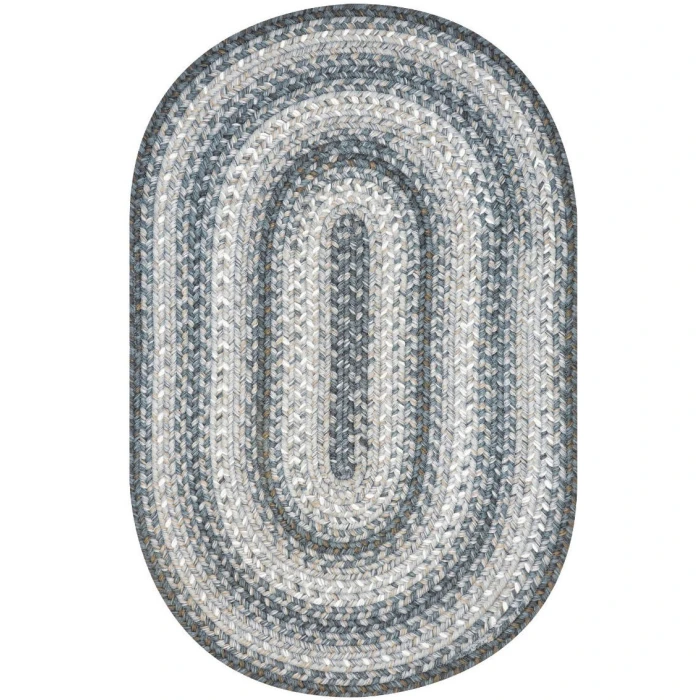 Homespice Decor Ultra Durable Braided Graphite Grey 306630 8 ft. X 10 ft. Oval Rug