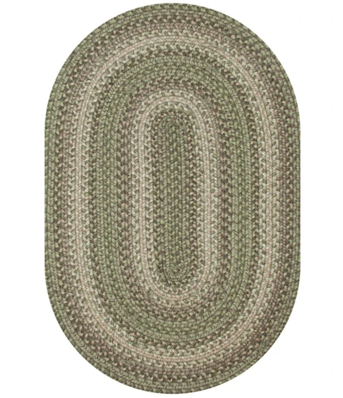Homespice Decor Jute Braided Rug Green & Tan Grassland 2ft. x 3ft. Oval Rug