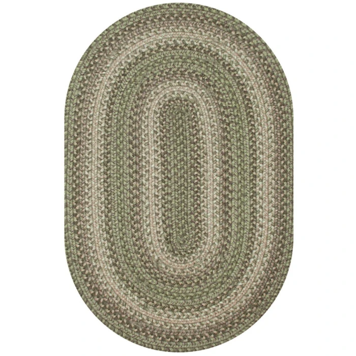 Homespice Decor Jute Braided Grassland Green 504821 5 ft. X 8 ft. Oval Rug