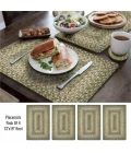 Homespice Decor Jute Braided Accessories Green & Tan Grassland 13in. x 19in. Set of 4 Rect. Rug