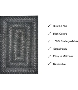 Homespice Decor Jute Braided Grey Cloud Grey 519856 22 in. X 72 in. Rect Rug