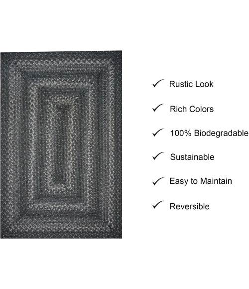 Homespice Decor Jute Braided Grey Cloud Grey 519856 22 in. X 72 in. Rect Rug