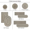 Homespice Decor Jute Braided Accessories Grey & Ivory Grey Cloud 8in. x 28in. Set of 14 Oval Rug