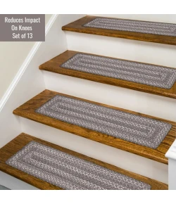 Homespice Decor Jute Braided Accessories Grey Cloud Grey 240156PS 8 in. X 28 in. Set of 13 Rect Rug