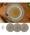 Homespice Decor Jute Braided Accessories Grey Cloud Grey 240032PS 8 in. Set of 3 Round Rug