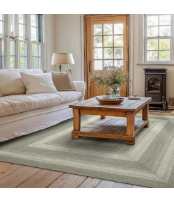 Homespice Decor Jute Braided Rug Grey & Ivory Grey Cloud 10in. x 10in. Rect. Rug