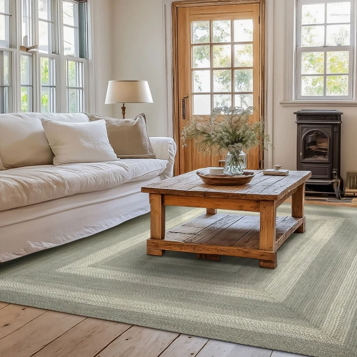 Homespice Decor Jute Braided Grey Cloud Grey 519856 22 in. X 72 in. Rect Rug