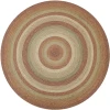 Homespice Decor Jute Braided Rug Beige & Red Harvest 6 FT Round Rug