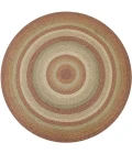 Homespice Decor Jute Braided Rug Beige & Red Harvest 6 FT Round Rug