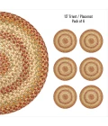 Homespice Decor Jute Braided Accessories Harvest Beige, Tan 240166PS 15 in. Set of 6 Round Rug