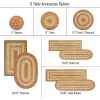 Homespice Decor Jute Braided Accessories Beige & Red Harvest 8in. x 28in. Set of 14 Oval Rug