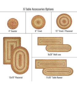 Homespice Decor Jute Braided Accessories Harvest Beige, Tan 571076 11 in. X 36 in. Oval Rug