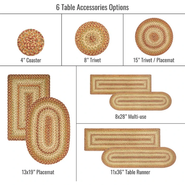 Homespice Decor Jute Braided Accessories Harvest Beige, Tan 571076 11 in. X 36 in. Oval Rug