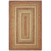 Homespice Decor Jute Braided Rug Beige & Red Harvest 10in. x 10in. Rect. Rug