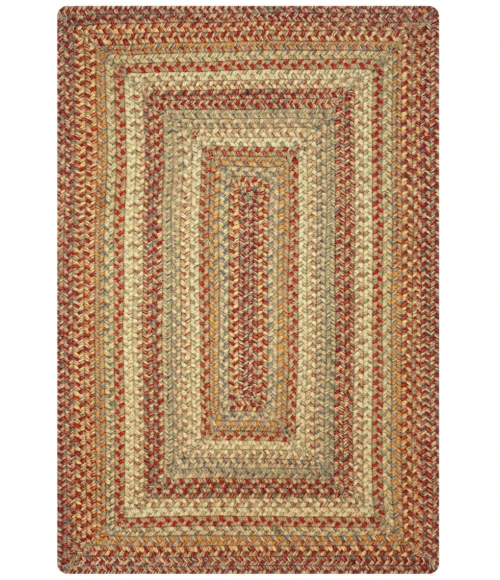 Homespice Decor Jute Braided Rug Beige & Red Harvest 2ft. x 6ft. Rect. Rug