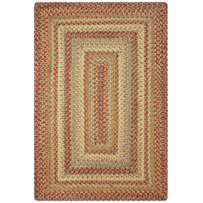 Homespice Decor Jute Braided Rug Beige & Red Harvest 2ft. x 6ft. Rect. Rug