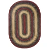 Homespice Decor Jute Braided Rug Maroon & Navy Highland 2ft. x 3ft. Oval Rug