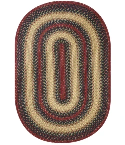 Homespice Decor Jute Braided Highland Multi 505798 6 ft. X 9 ft. Oval Rug