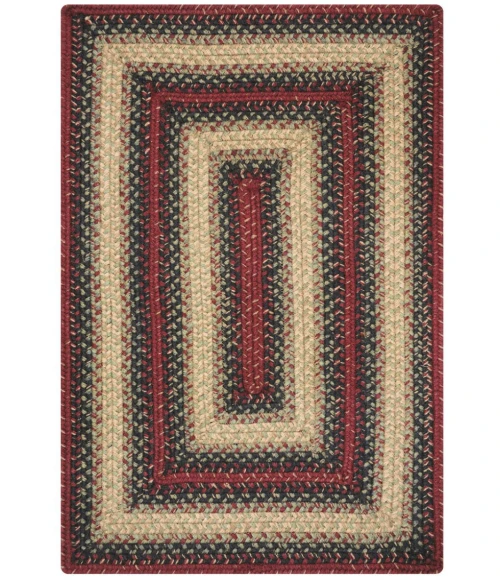 Homespice Decor Jute Braided Rug Maroon & Navy Highland 10in. x 10in. Rect. Rug