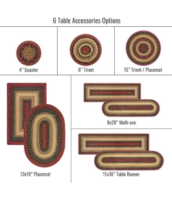Homespice Decor Jute Braided Accessories Highland Multi 571793 11 in. X 36 in. Oval Rug