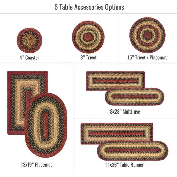 Homespice Decor Jute Braided Accessories Highland Multi 571793 11 in. X 36 in. Oval Rug