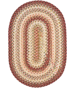 Homespice Decor Ultra Durable Braided Barcelona Red 304155 5 ft. X 8 ft. Oval Rug