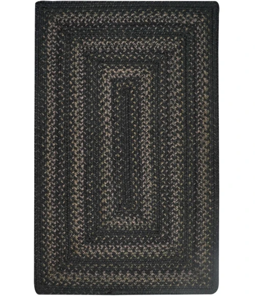 Homespice Decor Jute Braided Rug Black Jet Black 27in. x 45in. Rect. Rug
